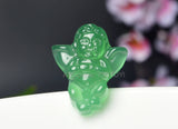 Handwork Green Red Agate Jade Carved Angel Pendant Necklace