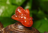 Handwork Green Red Agate Jade Carved Angel Pendant Necklace