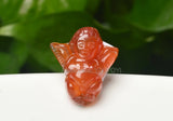 Handwork Green Red Agate Jade Carved Angel Pendant Necklace