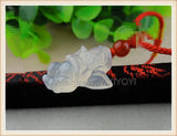 Handwork Green Red Agate Jade Carved Angel Pendant Necklace