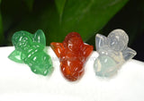 Handwork Green Red Agate Jade Carved Angel Pendant Necklace