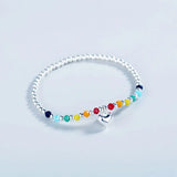 Heart Pendant Bracelet 925 Silver Zircon Chain Women Earrings