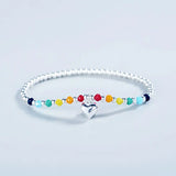 Heart Pendant Bracelet 925 Silver Zircon Chain Women Earrings
