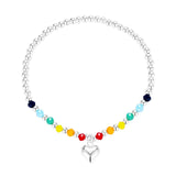 Heart Pendant Bracelet 925 Silver Zircon Chain Women Earrings