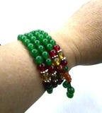 6mm Green Chalcedony Jade Beads Elastic Bracelet Femme