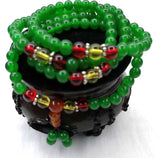 6mm Green Chalcedony Jade Beads Elastic Bracelet Femme
