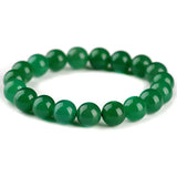 8mm Green Chalcedony Jade Beads Elastic Bracelet