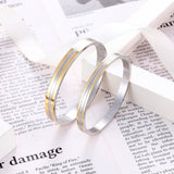 Stainless Steel Double Layer Couple Cuff Bracelet - Unisex Bangle