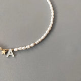 Shell Letter Pendant Necklace Customizable Charm Chain