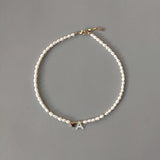 Shell Letter Pendant Necklace Customizable Charm Chain
