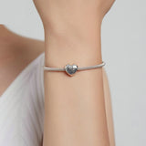 Family Together Heart Bead Charm 925 Sterling Silver Gift