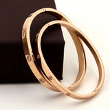 Golden Stainless Steel Bracelet with Cubic Zirconia
