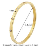 Stainless Steel Cubic Zirconia Woman Bracelets Golden Jewelry