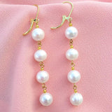 9-10mm South Sea Pearl Long Earrings - Daily Wear for Girls