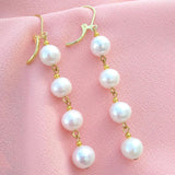 9-10mm South Sea Pearl Long Earrings - Daily Wear for Girls