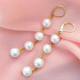 9-10mm South Sea Pearl Long Earrings - Daily Wear for Girls