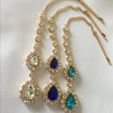 Kundan Stone Matha Patti Hair Style