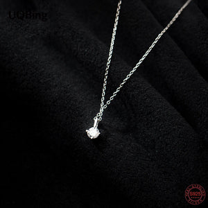 925 Silver Tear Drop Pendant Necklace CZ Zircon