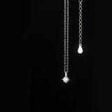 925 Silver Tear Drop Pendant Necklace CZ Zircon