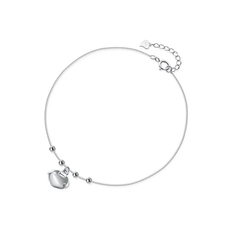 Moonstone Ball Anklets - 925 Sterling Silver Anklet for Women