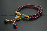 Garnet Beads Cloisonne Butterfly Charm Bracelets