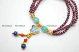 Garnet Beads Cloisonne Butterfly Charm Bracelets