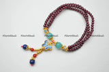 Garnet Beads Cloisonne Butterfly Charm Bracelets