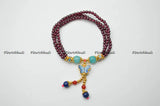 Garnet Beads Cloisonne Butterfly Charm Bracelets