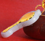Natural A Jadeite Jade + 18K Solid Chinese Heart Lock Lucky Pendant + Necklace
