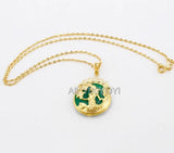 Green Jade Mermaid Beauty Amulet Lucky Pendant Necklace