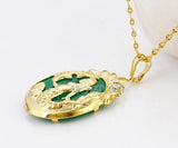 Green Jade Mermaid Beauty Amulet Lucky Pendant Necklace