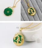 Green Jade Mermaid Beauty Amulet Lucky Pendant Necklace