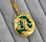 Green Jade Mermaid Beauty Amulet Lucky Pendant Necklace
