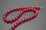 Hot Red Fuschia Agate Smooth Stone Beads 6mm 8mm 10mm DIY Jewelry