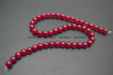 Hot Red Fuschia Agate Smooth Stone Beads 6mm 8mm 10mm DIY Jewelry