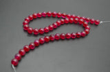 Hot Red Fuschia Agate Smooth Stone Beads 6mm 8mm 10mm DIY Jewelry