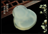 Natural Ice Agate Jade Laughing Buddha Pendant + Necklace
