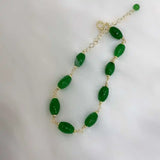 Jadeite Jade Beads Bracelet Mental Tassel Chakra Seven Chakras