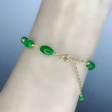 Jadeite Jade Beads Bracelet Mental Tassel Chakra Seven Chakras