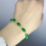 Jadeite Jade Beads Bracelet Mental Tassel Chakra Seven Chakras