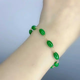 Jadeite Jade Beads Bracelet Mental Tassel Chakra Seven Chakras
