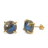 Labradorite Stud Earrings 925 Silver Women's Post Earrings