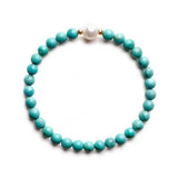 Turquoise Beads Freshwater Pearls Bracelet Chain