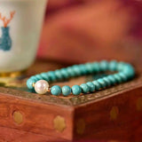Turquoise Beads Freshwater Pearls Bracelet Christmas DIY