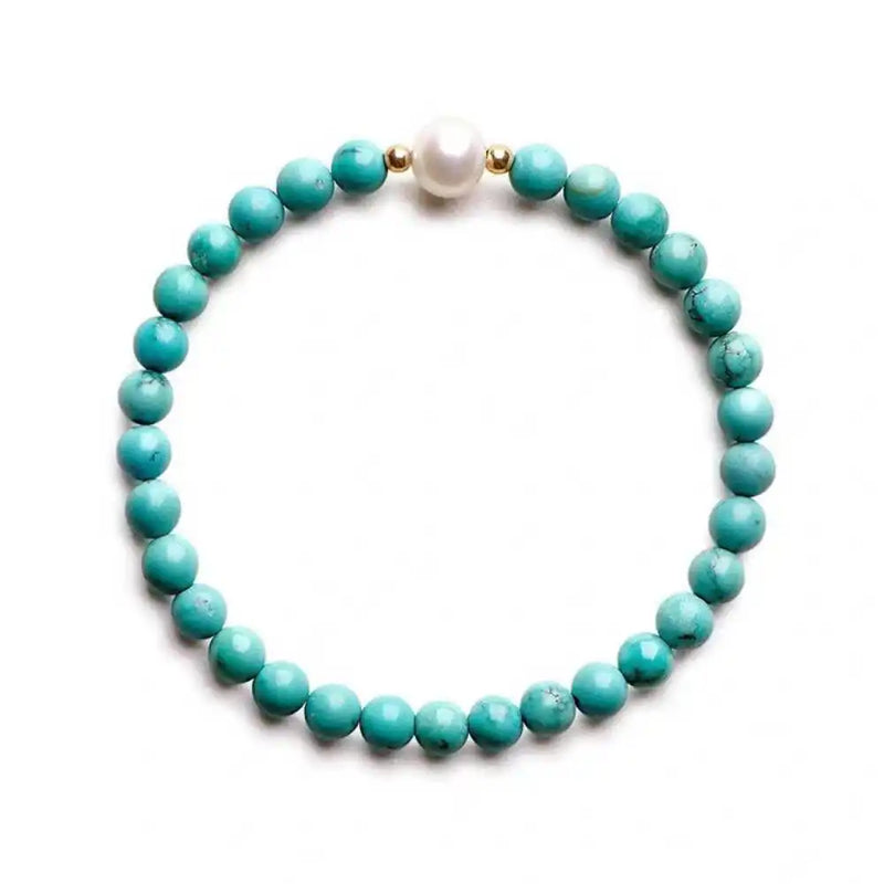 Turquoise Beads Freshwater Pearls Bracelet Christmas DIY