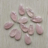 Rose Quartz Water Drop Cut Faceted Pendants 12pcs