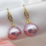 Shell Pearl Dangle Earrings 14K Thanksgiving Wedding Women Accessories