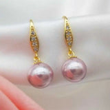 Shell Pearl Dangle Earrings 14K Thanksgiving Wedding Women Accessories