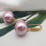 Shell Pearl Dangle Earrings 14K Thanksgiving Wedding Women Accessories