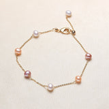 Natural Colorful Pearl Bracelet Women, Freshwater Round Pearl Bracelet